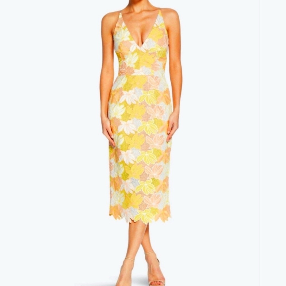 Floral Yellow and White Women's Dress